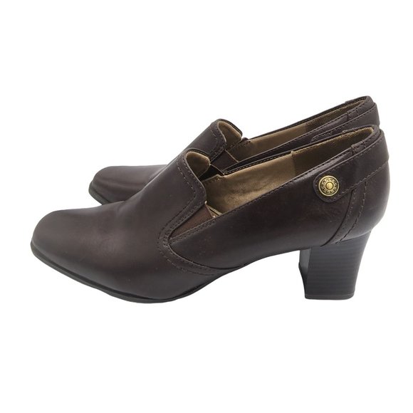 Life Stride Soft System Womens Size 9 M Brown 2.5" Square Heel Faux Leather Comf - Picture 10 of 12